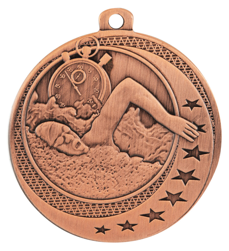 Swim Wayfare Medal Bronze Trophies