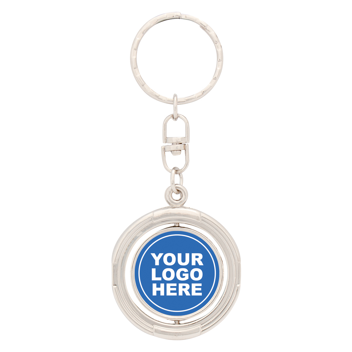 Spinning Silver Keychain