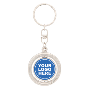 Spinning Silver Keychain