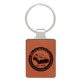 Leatherette Keychain - Rawhide with Chrome