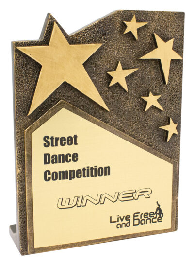 Star Cross Plaque Gold 195mm