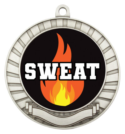 Eco Scroll Medal Sweat Training Silver