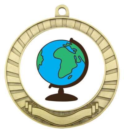 Eco Scroll Medal The Globe Gold
