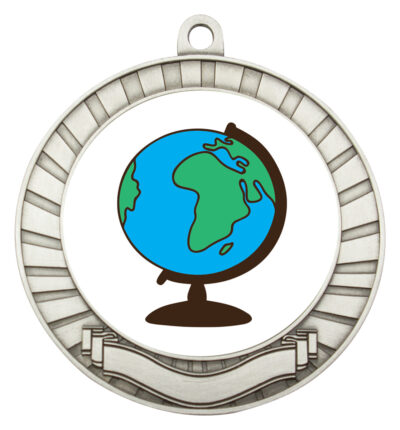 Eco Scroll Medal The Globe Silver
