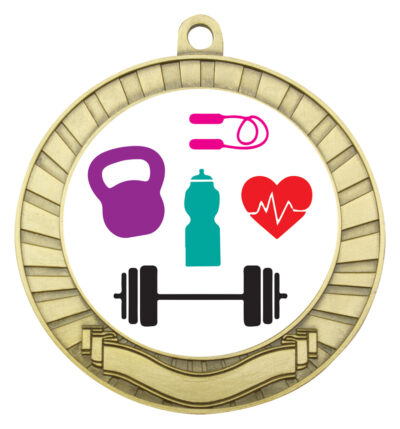 Eco Scroll Medal Fitness Gold