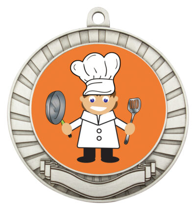 Eco Scroll Medal Chef Silver