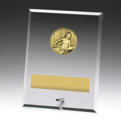 Glass Plaque Aussie Rules Female 200mm