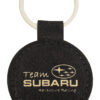 Leatherette Keychain Circle - Black / Gold