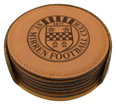 Leatherette Coaster Set Circle x 6