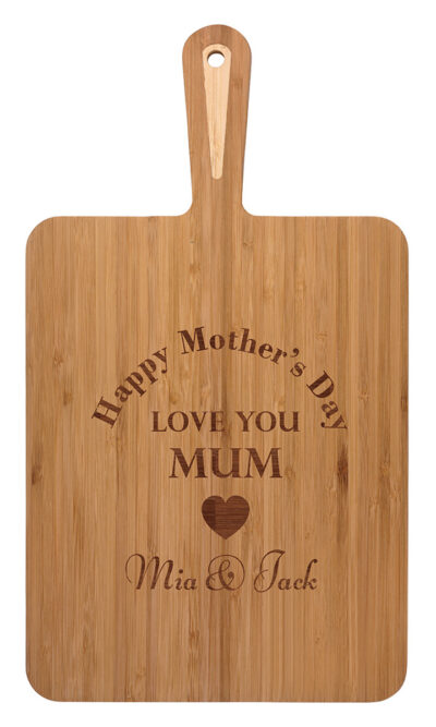 Love You Mum Bamboo Board with Handle