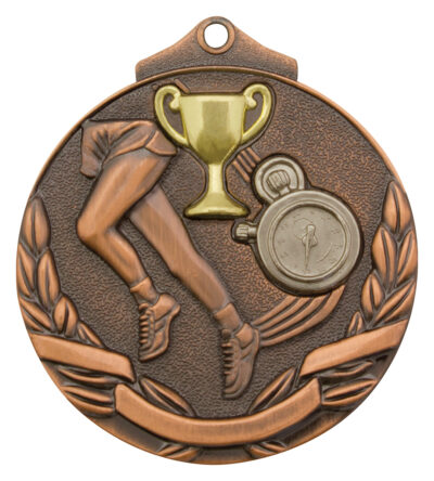 Track Two Tone Medal Bronze
