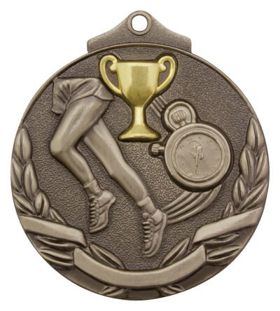 Track Two Tone Medal Silver