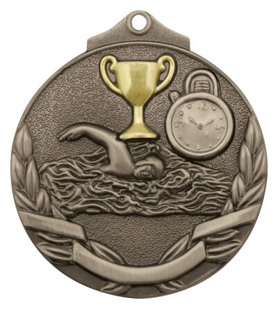 Swim Two Tone Medal Silver