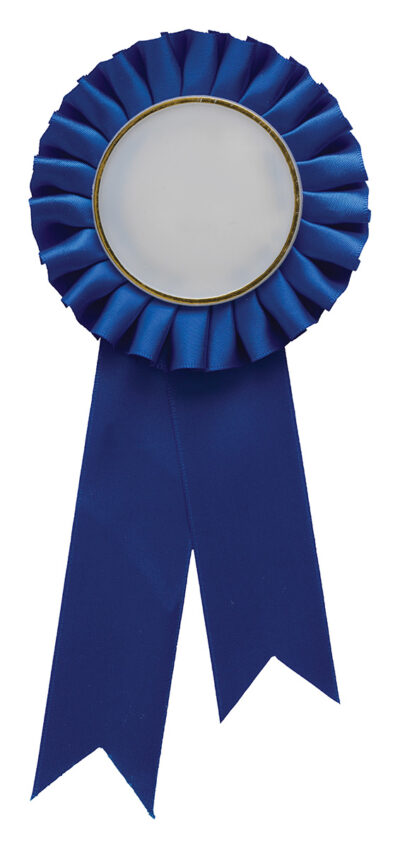 Blue Rosette w/ Clip 90 x 210mm - Image 2