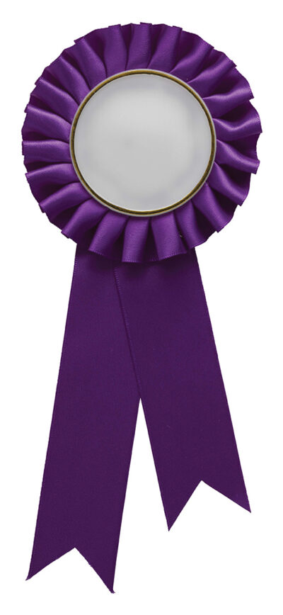 Purple Rosette w/ Clip 90 x 210mm - Image 2