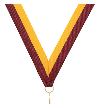 Maroon / Gold V Neck Ribbon
