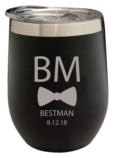 Initials & Bowtie Wine Tumbler